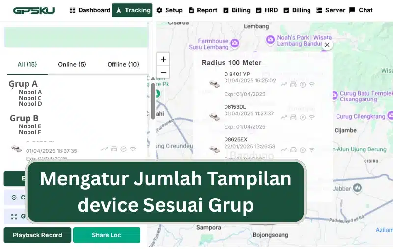 fitur kelola jumlah kendaraan