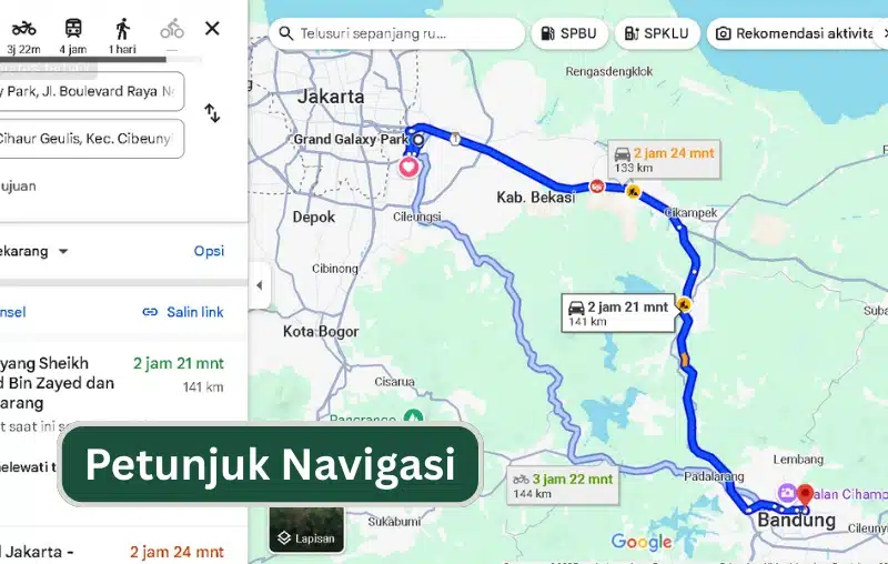 fitur navigasi kendaraan