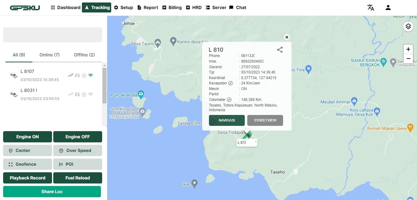 gps tracker maluku