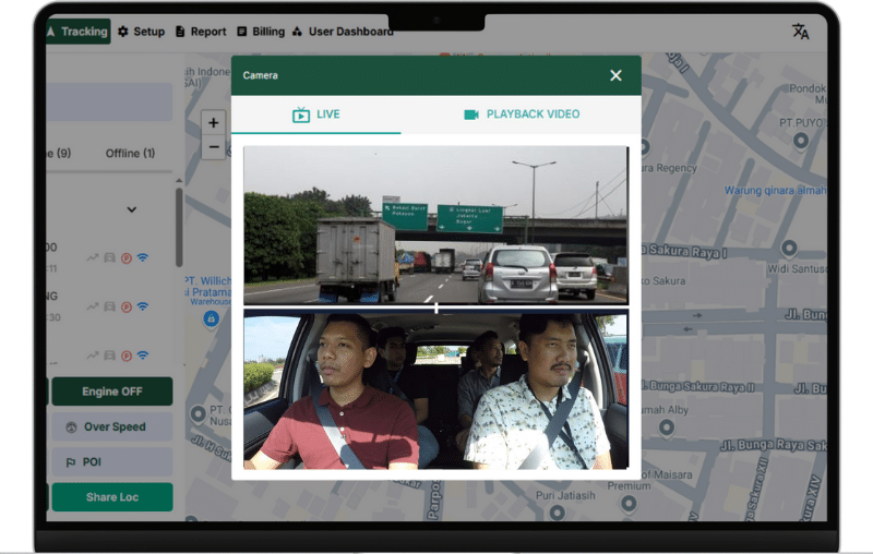 lihat dashcam dari gpsku