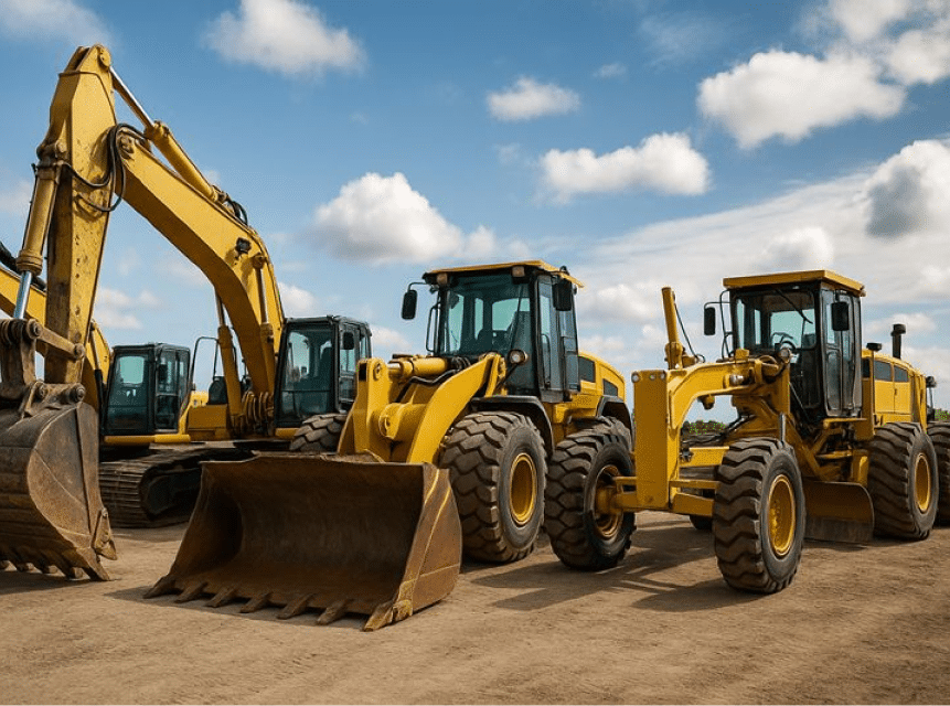 GPS alat berat proyek crane wheel loader